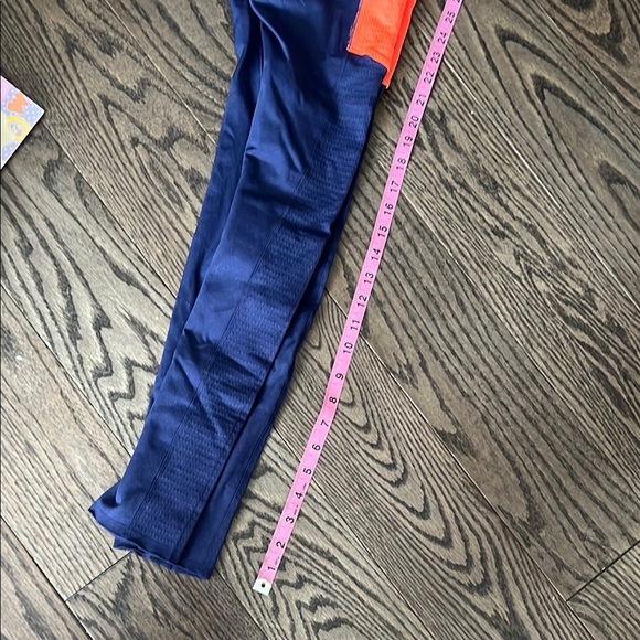Fabletics Sculpt Knit Dynamic Blue and Orange pocket Large Active Leggings - Picture 2 of 8